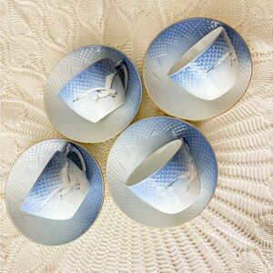 Bing & Grondahl Denmark Seagull Teacup Set Blue & White Porcelain Dinnerware MCM